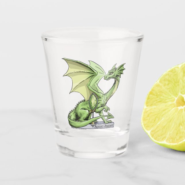 Copo De Shot Dragão de Birthstone de agosto: Peridot (Frente)