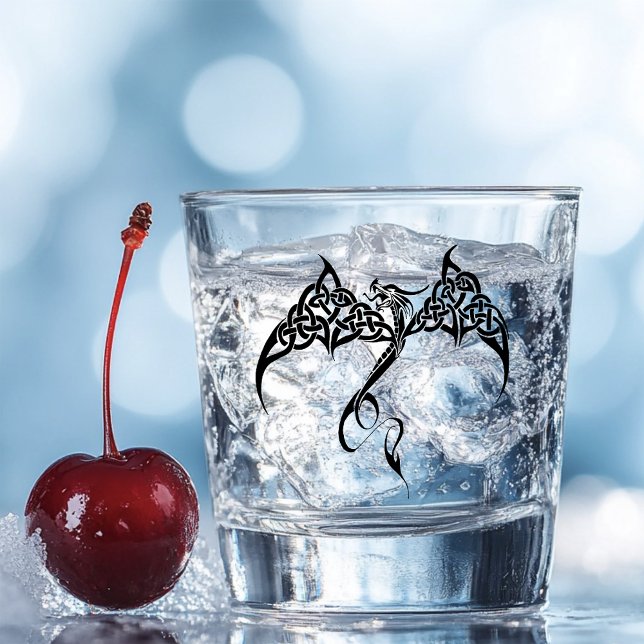 Copo De Shot Dragão Preto Tribal Celular Branco (Criador carregado)