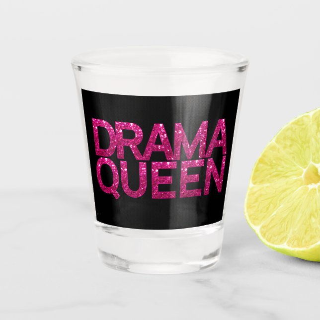 Copo De Shot Drama Queen Hot Pink Glitter (Frente)