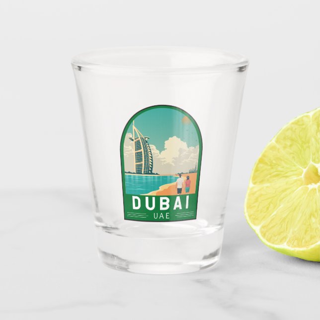 Copo De Shot Dubai Emirados Árabes Unidos - Arte Viagem (Frente)