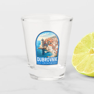 Copo De Shot Dubrovnik Croácia Viagem Art Vintage