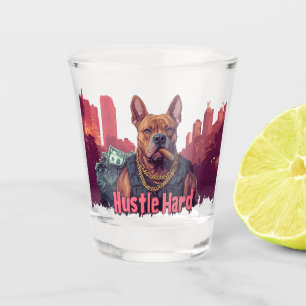 Copo De Shot Duro de Hustle - Cachorro Pitbull com Dinheiro e C