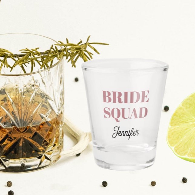 Copo De Shot Dusty Rose Wedding Bride Squad Personalized (In Situ)