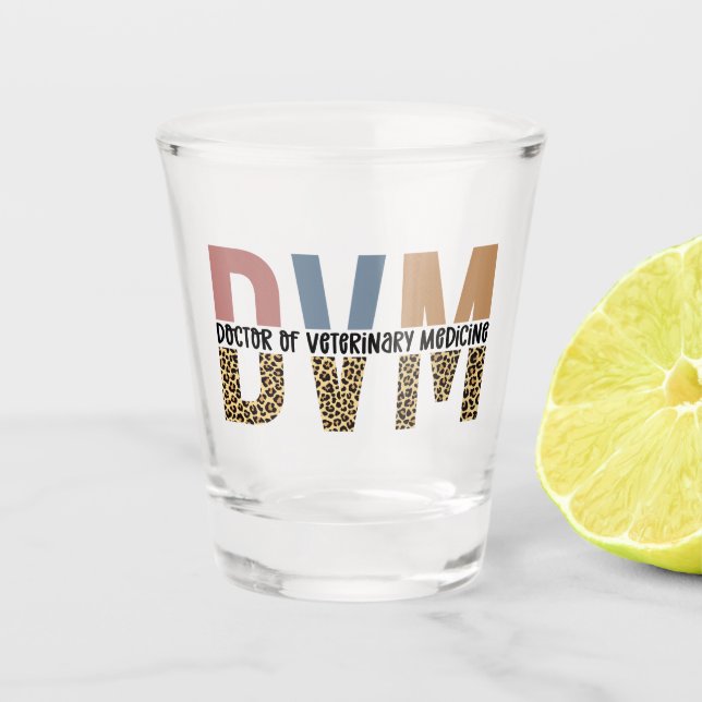 Copo De Shot DVM Doctor Veterinary Medicine Leopard Print (Frente)