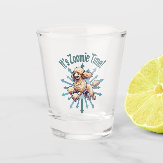 Copo De Shot É Zoomie Time Poodle (Frente)