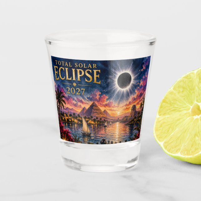 Copo De Shot Eclipse Total Solar 2027 Egito (Frente)