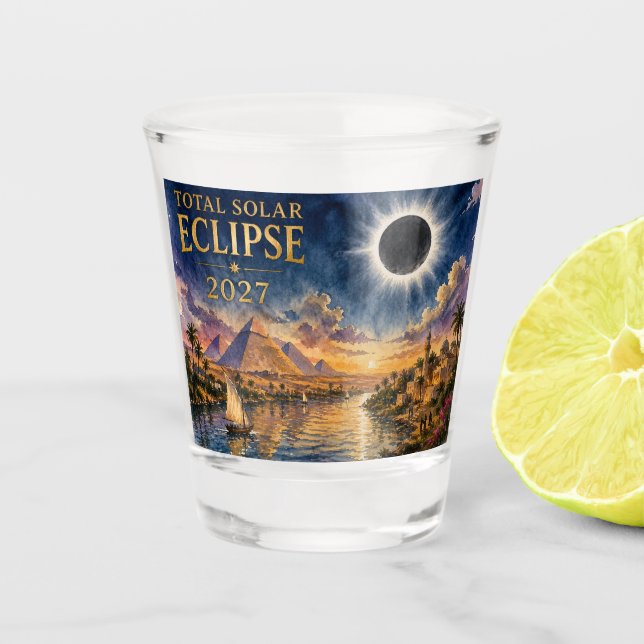 Copo De Shot Eclipse Total Solar 2027 Egito (Frente)