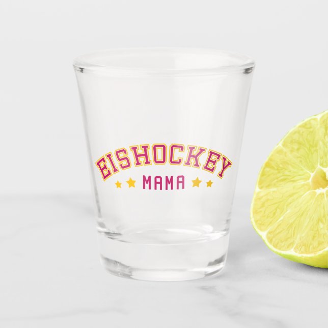 Copo De Shot Eishockey Mama, mãe alemã de hóquei (Frente)