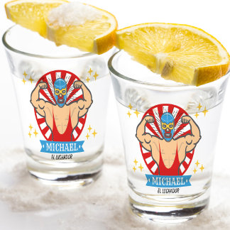 Copo De Shot El Luchador Mexicano Lucha Libre Tequila