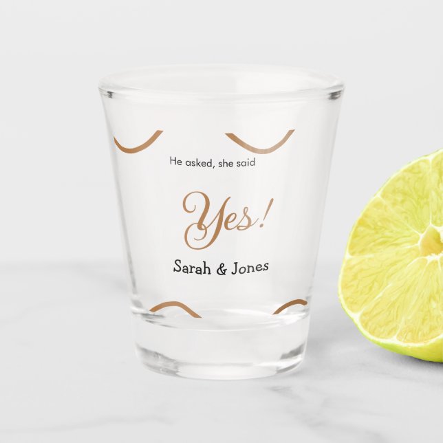 Copo De Shot Ele perguntou ela disse sim noivado simples minima (Frente)