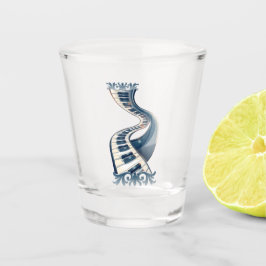 Copo De Shot Elegance in piano keys and blossoms.