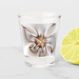 Copo De Shot Elegância Floral Moderna Abstrato de Arte Fractal