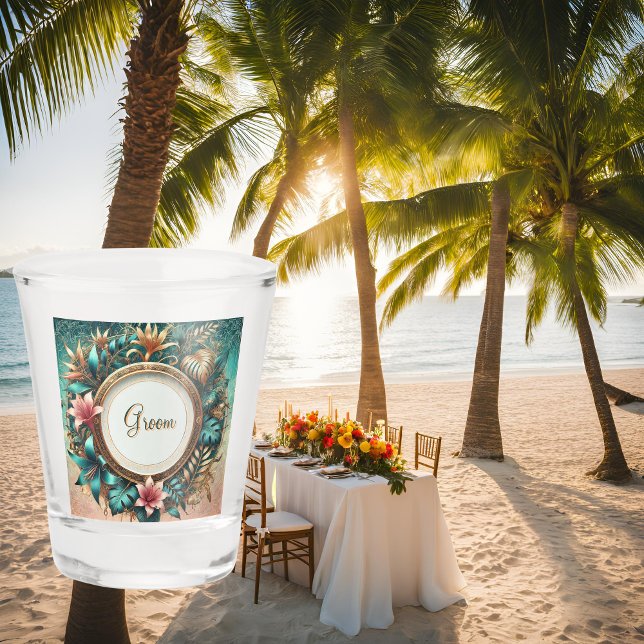 Copo De Shot Elegância tropical impressa (Criador carregado)