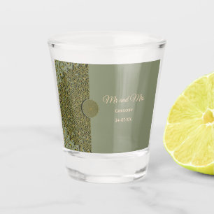 Copo De Shot Elegante Modern Sage green gold mandala étnico