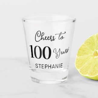 Copo De Shot Elegante Preto Brinde a 100 Anos 100º Aniversário