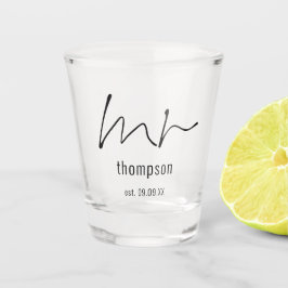 Copo De Shot Elegante Sr. Name Script Newlywing Gift