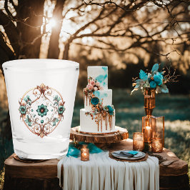 Copo De Shot Elegante Turquesa Cobre