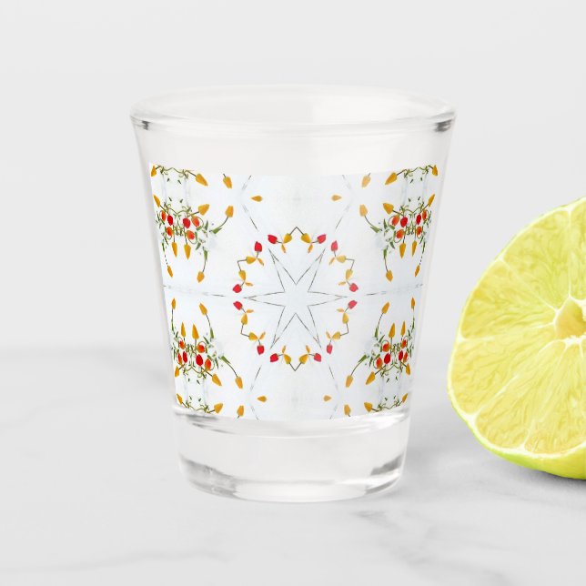 Copo De Shot Elegante Vintage Floral (Frente)