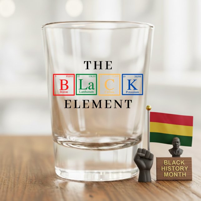 Copo De Shot Elemento da Tabela Periódica da História Negra Jun (Black History Periodic Table Element Juneteenth Shot Glass
)