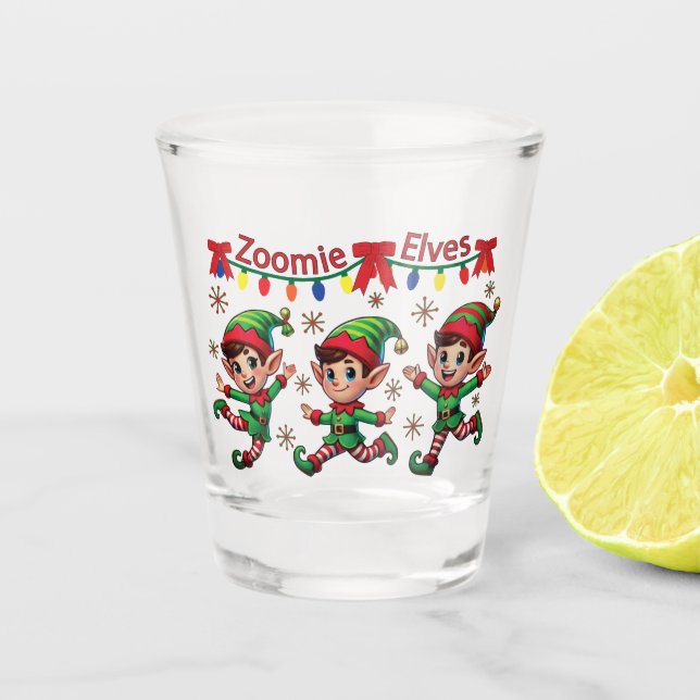 Copo De Shot Elfos Zoomie Natal (Frente)