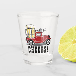 Copo De Shot Elogios vermelhos engraçados da cerveja do