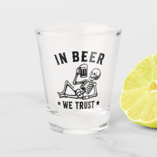 Copo De Shot Em cerveja nós confiamos esqueleto gelado Beer Pon