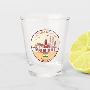 Copo De Shot Emblem Skyline Cidade de Bombaim Índia