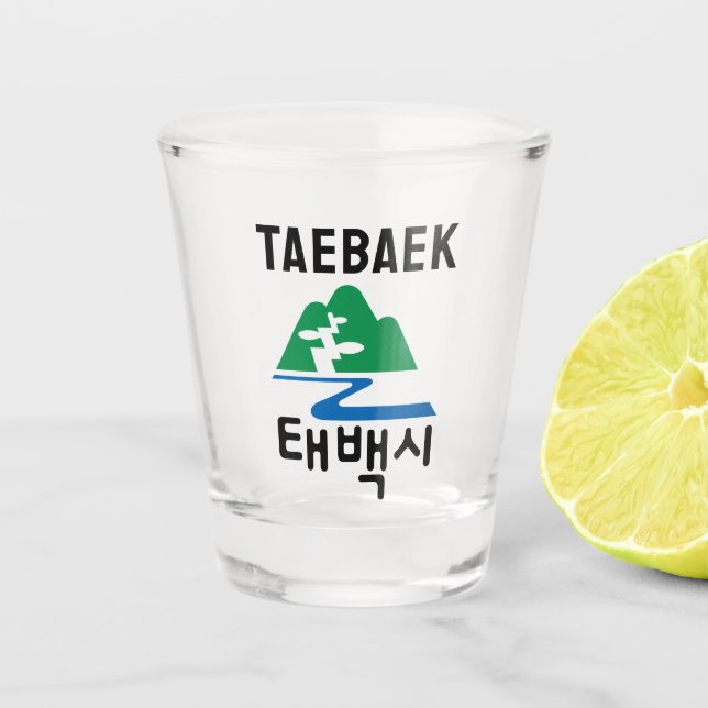 Copo De Shot Emblema da bandeira de Taebaek, Coreia do Sul (Frente)
