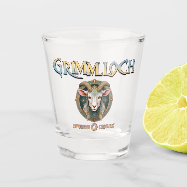 Copo De Shot Emblema de Cabra Grimmloch RPG de Fantasia (Frente)