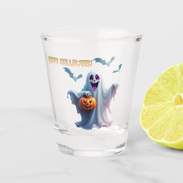 Copo De Shot Encantando a design de Halloween. (Frente)