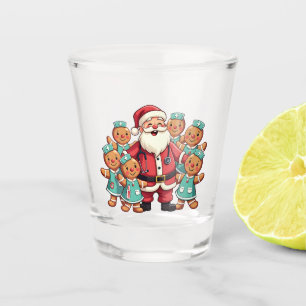 Copo De Shot Enfermeiras de pão Natal Santa Claus