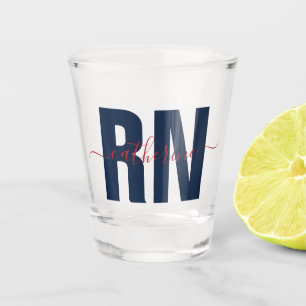 Copo De Shot Enfermeiro Registrado Personalizado Azul e Vermelh