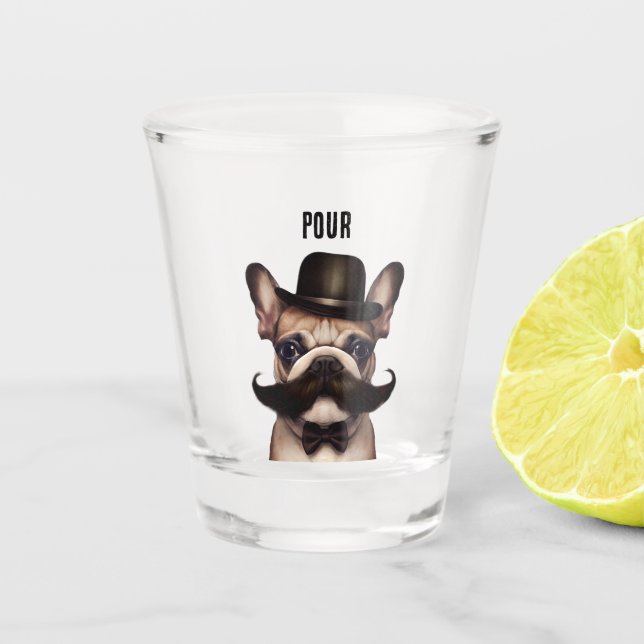 Copo De Shot Engraçado Buldogue Francês Personalizado (Frente)