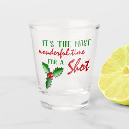 Copo De Shot Engraçado Holly Jolly Red Berries Green Folaves