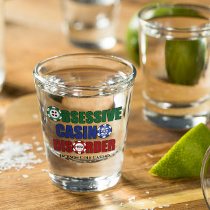 Copo De Shot Engraçado Obsessivo Desordem De Casino Personaliza