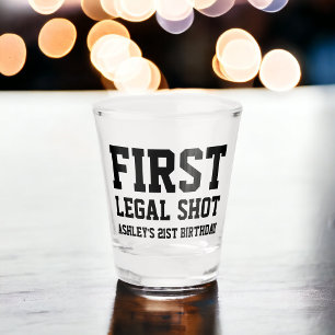 Copo De Shot Engraçado primeiro argumento legal aniversário de