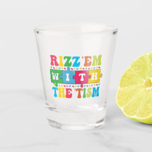 Copo De Shot Entusiasmo Engraçado Sensibilização Rizz'em com o