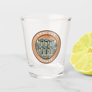 Copo De Shot Ephesus Turkey Illustration Viagem Art Crachá