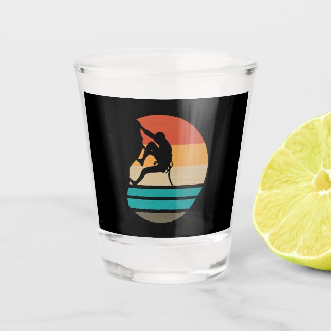 Copo De Shot Escalada em Rocha Climber Retro  (Frente)