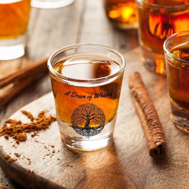 Copo De Shot Escocês de vidro de árvore-da-vida (Criador carregado)
