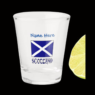Copo De Shot Escócia e Personalização Azul da Bandeira Escocesa