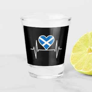 Copo De Shot Escócia - Scotland Flag Heartbeat