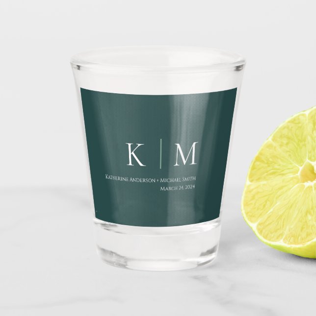 Copo De Shot Esmeralda, vidro verde e dançarino branco (Frente)