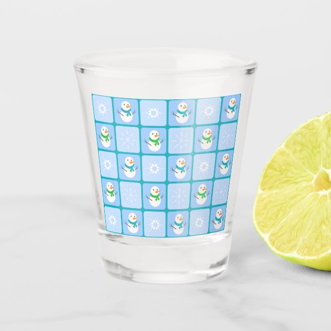 Copo De Shot Espelho de neve e flocos de neve com verificação d (Frente)