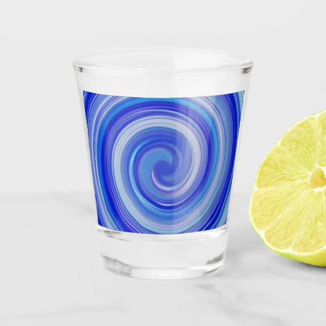 Copo De Shot Espiral azul e azul claro (Frente)