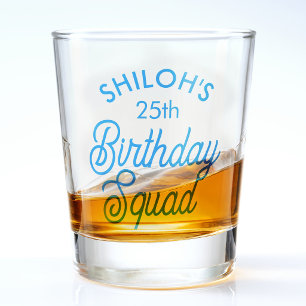 Copo De Shot Esquadrão de Aniversário Nome Personalizado Festa