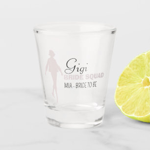 Copo De Shot Esquadrão de Noivas   Balneira Rosa Quente Bridesm