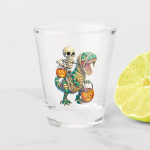 Copo De Shot Esqueleto Caprichoso Montando um T-Rex Múmia no Ha