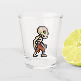 Copo De Shot Esqueleto Retro de 8 bits