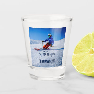 Copo De Shot Esqui Descida de neve motivacional engraçada